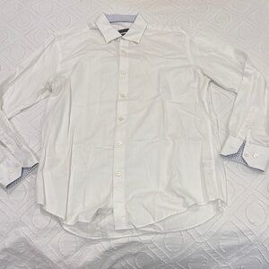 Bugatchi White Dress Shirt Classic Cotton Formal Wear